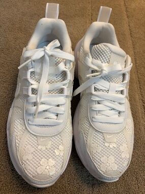 Nike White Floral Lace Sneakers